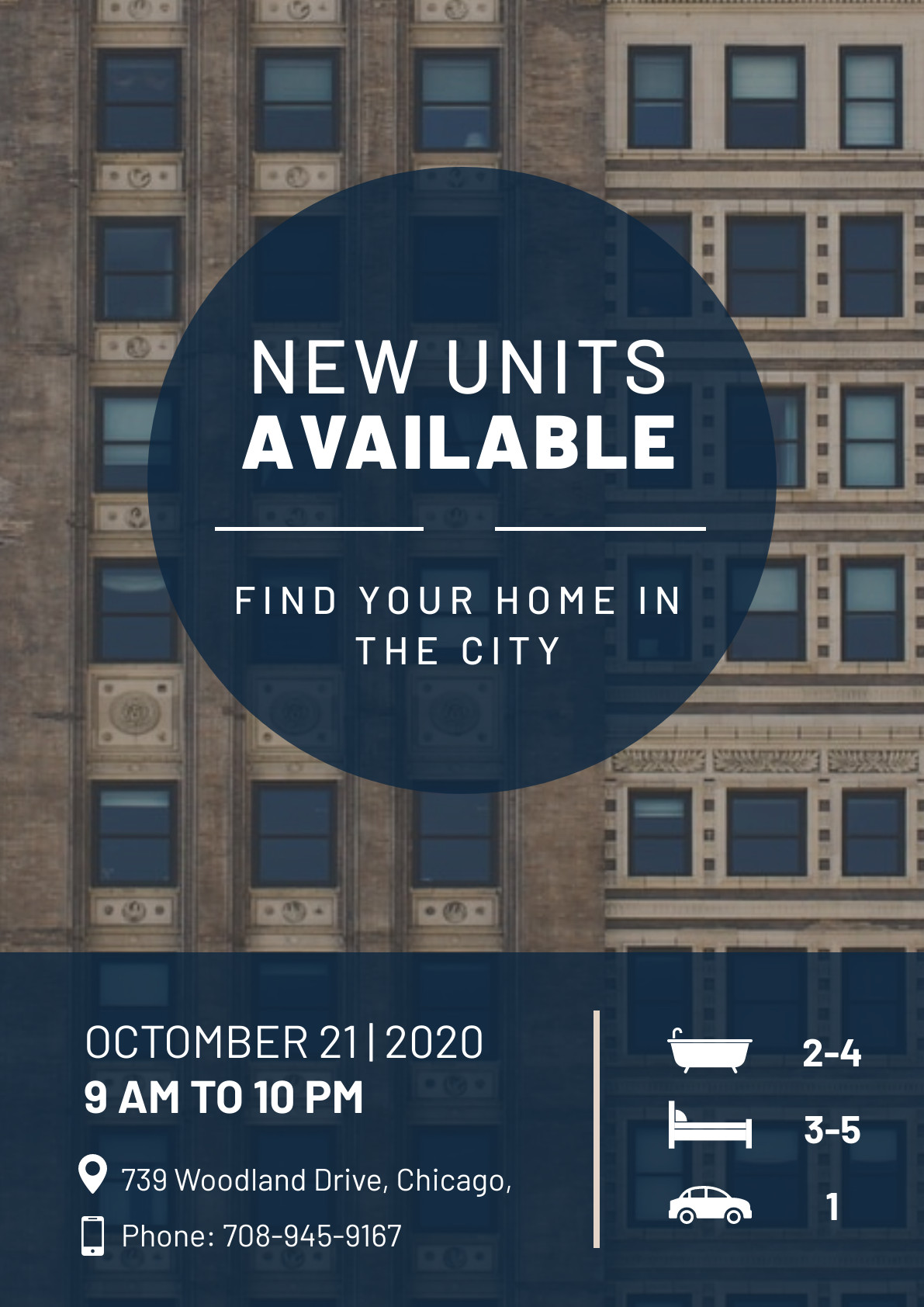 New Units Available in the City – Poster Template 1191x1684