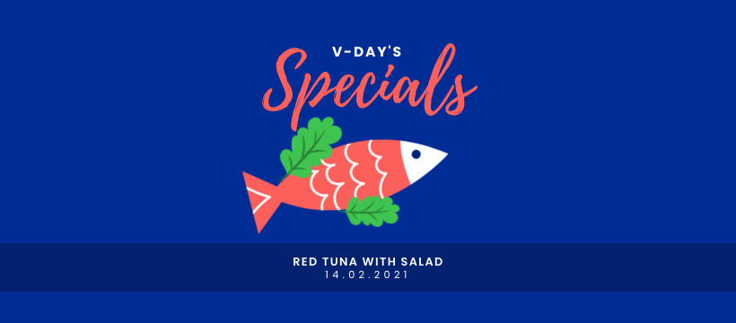Valentine's Day Red Tuna Salad Facebook Cover 820x360