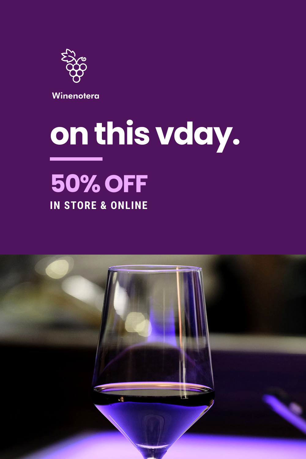 Valentine's Day Purple Wine Offer 