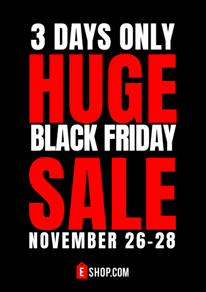 Huge Sale Red Black Friday Flyer