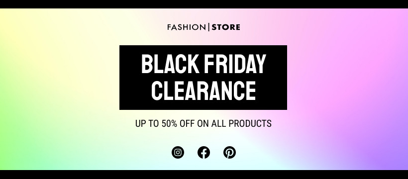 Fashion Black Friday Clearance Facebook Cover 820x360