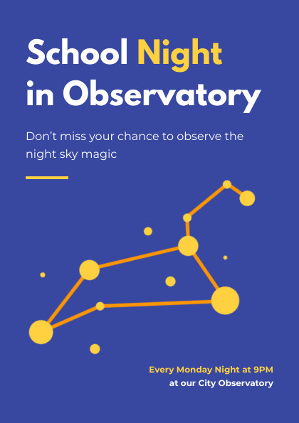 School Night in Observatory – Flyer Template  420x595