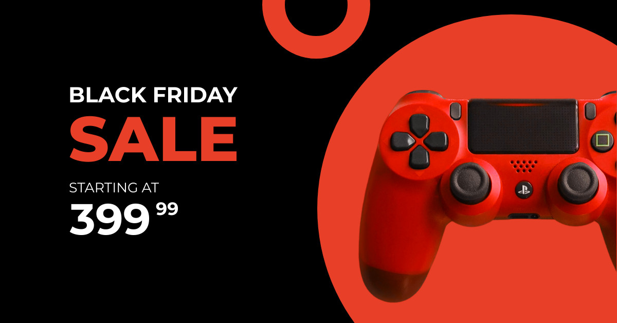 Black Friday Red PS4 PRO Controller