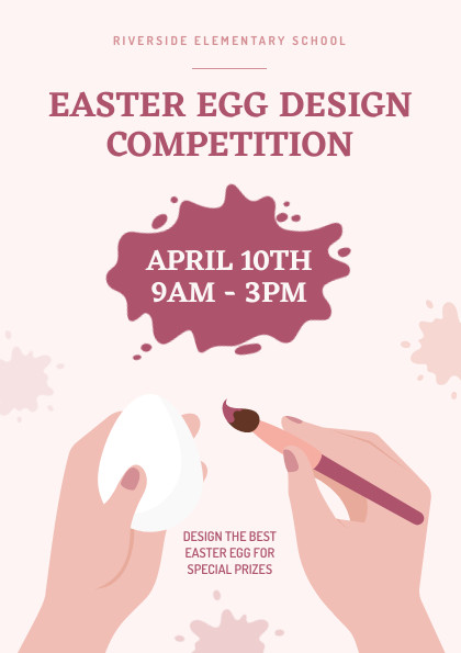 Easter Egg Design School Event – Flyer Template  420x595