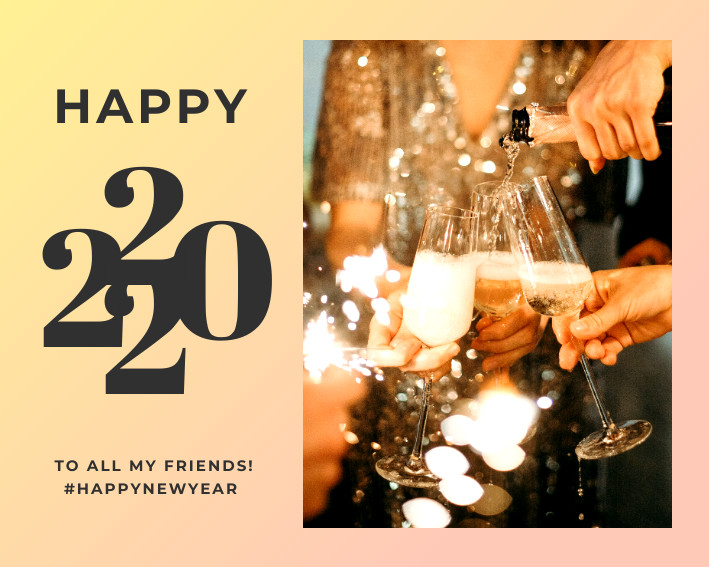 Happy 2022 Friends Party New Year Photo Collage 709x567 template
