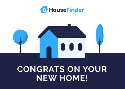 New Blue Home Illustration – Card Template 420x298 template preview