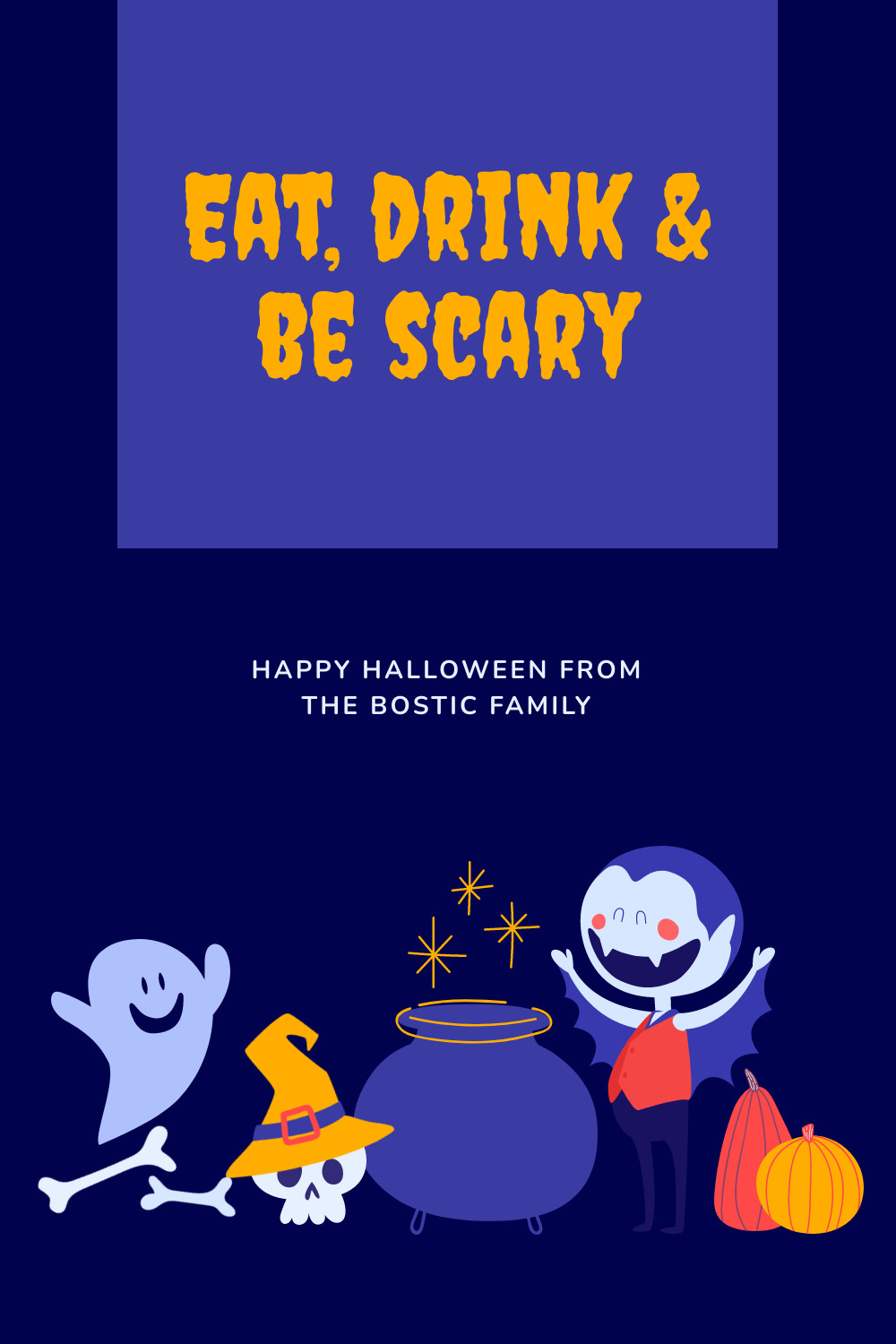 Eat Drink and Be Scary Halloween  Facebook Cover 820x360