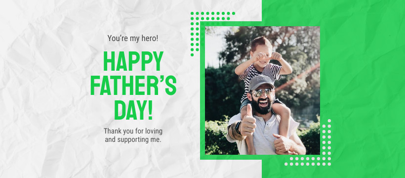Happy Father's Day My Hero Facebook Cover 820x360