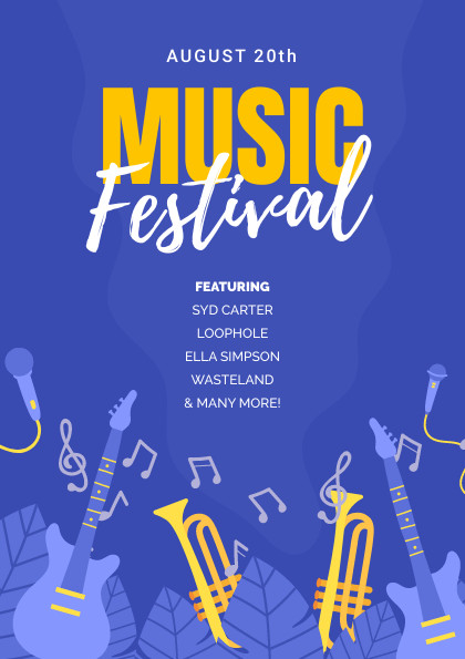 Blue Music Festival – Flyer Template 420x595