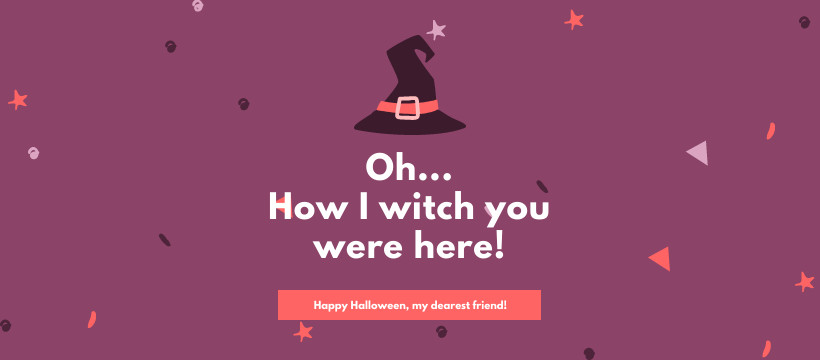 I Witch You Were Here Halloween Facebook Cover 820x360