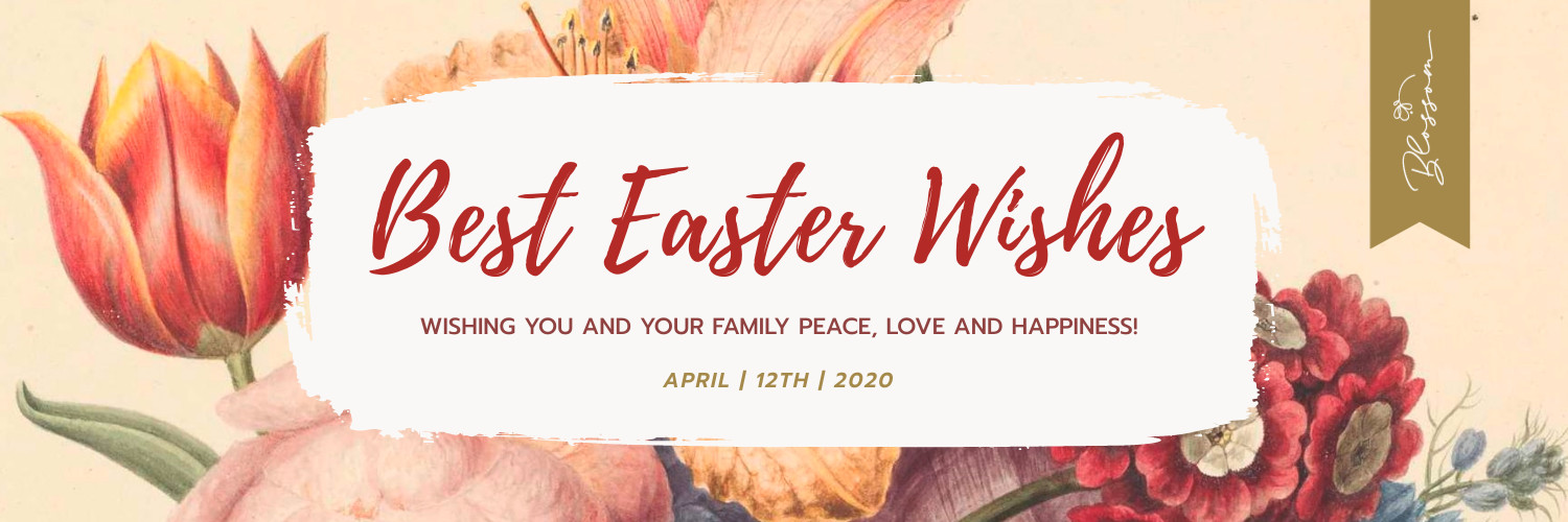 Watercolor Best Easter Wishes Facebook Cover 820x360