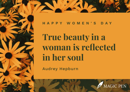 Audrey Hepburn Women's Day Quote Card 420x298 template