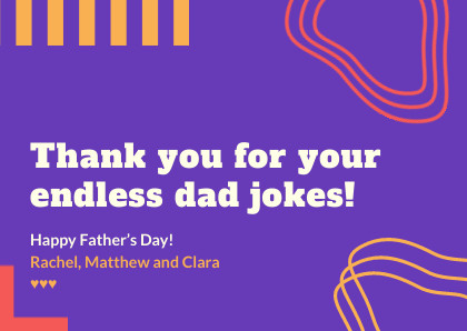 Thank You Father's Day Jokes Card 420x298 template