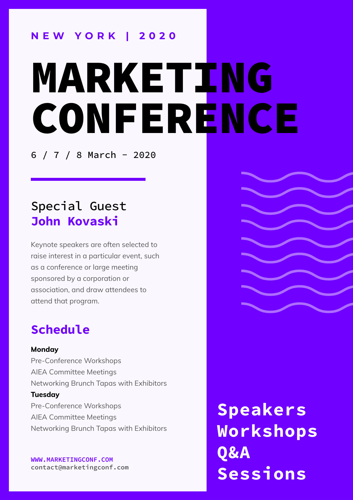 Marketing Conf WorkShop – Poster Template 1191x1684