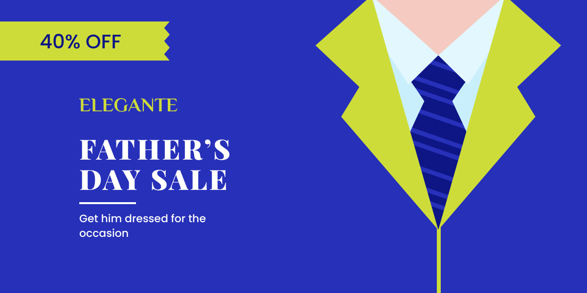 Elegant Father's Day Blue Sale Facebook Cover 820x360