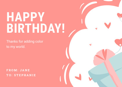Pink Birthday Gift Box – Card Template 420x298 template preview