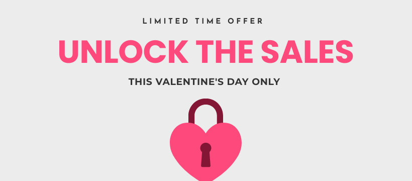 Valentine's Day Unlock Sales Facebook Cover 820x360