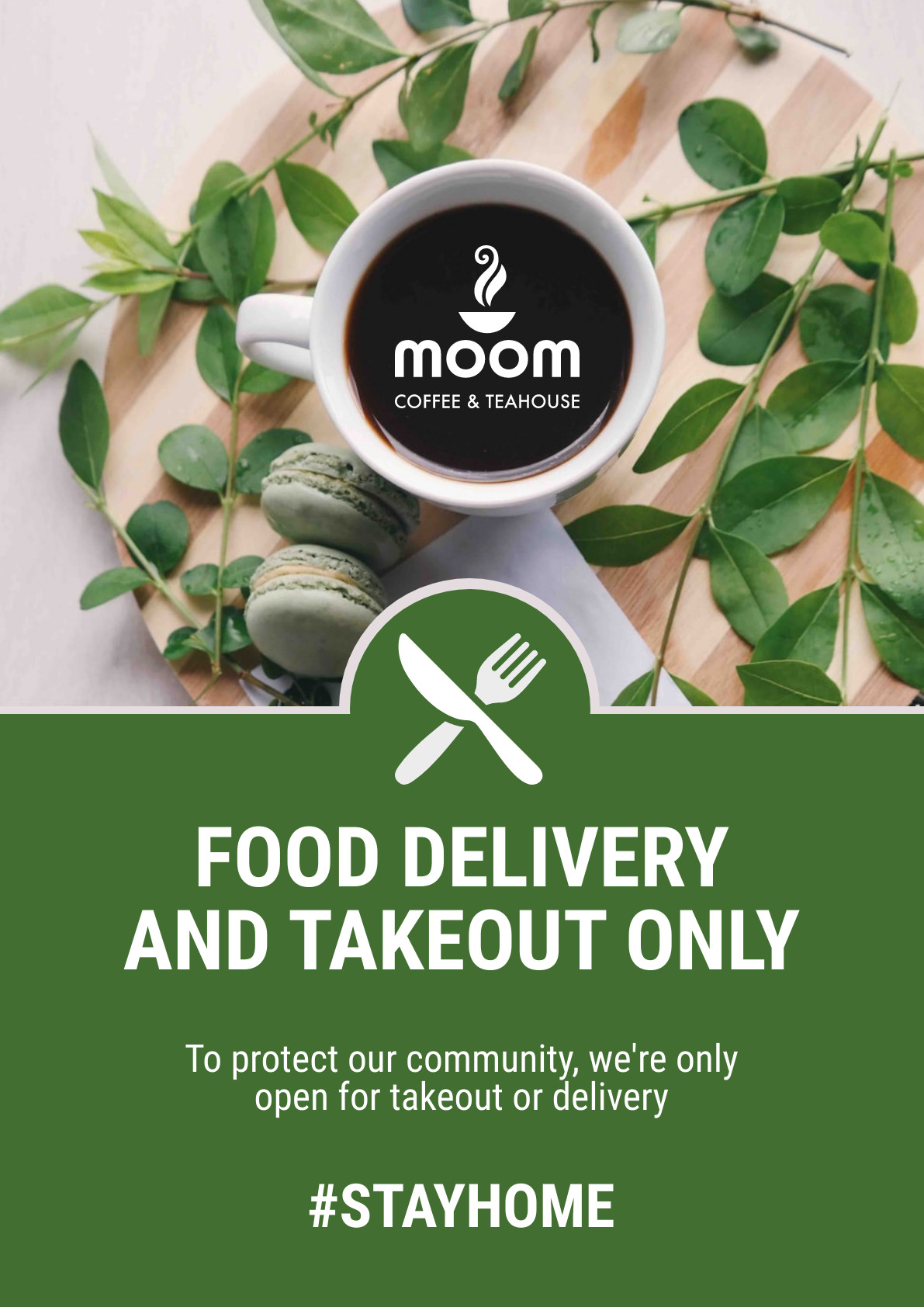 Stayhome Food Delivery and Takeout – Poster Template 1191x1684 template