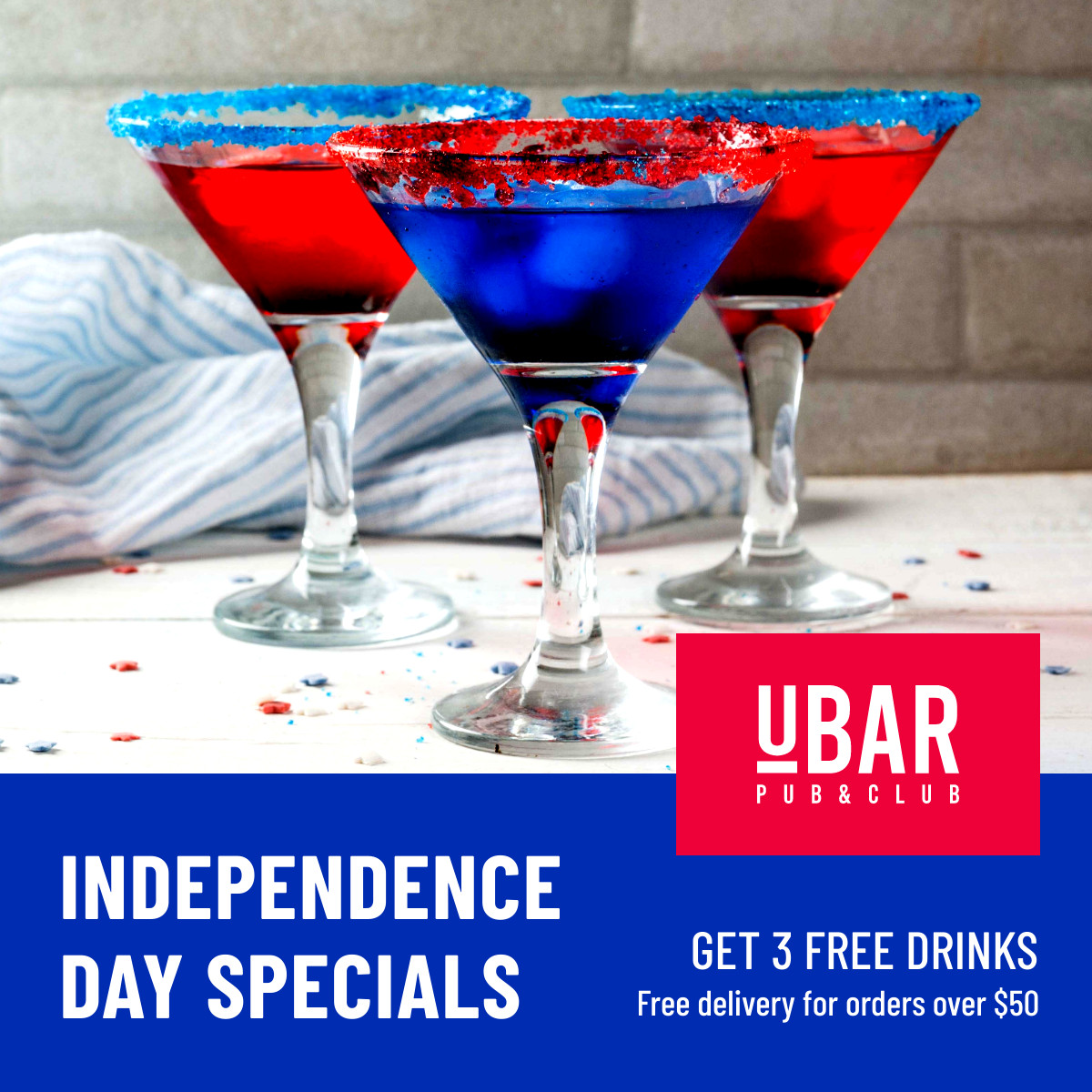 Independence Day Drink Specials Responsive Square Art 1200x1200