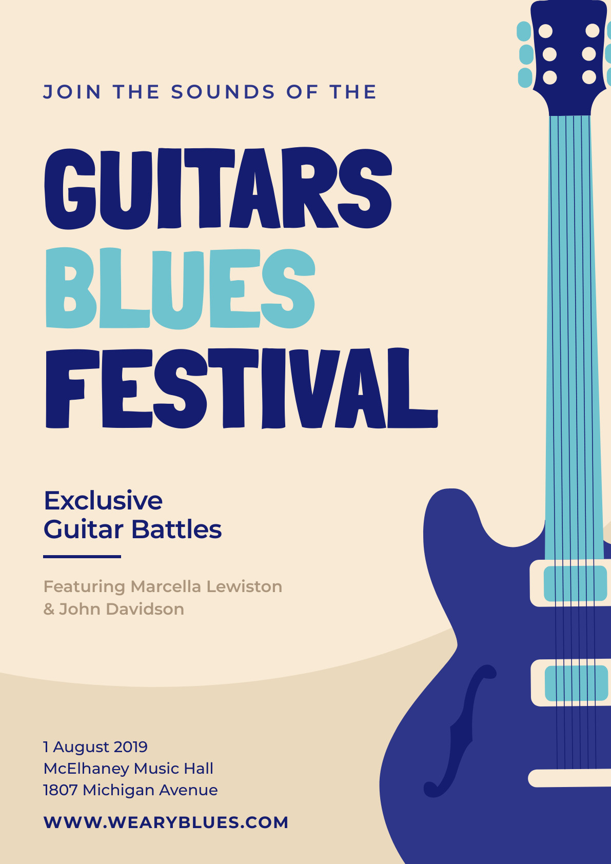 Guitars Blues Festival – Poster Template 1191x1684