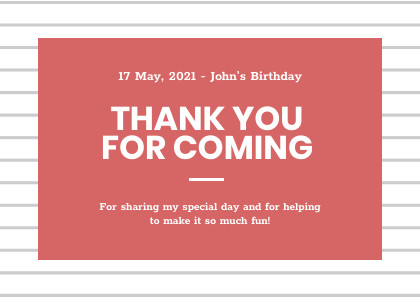 John's Red Birthday – Card Template  420x298 template
