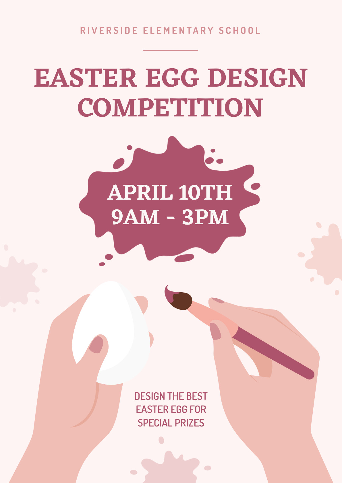Easter Egg Design School Event – Poster Template  1191x1684 template
