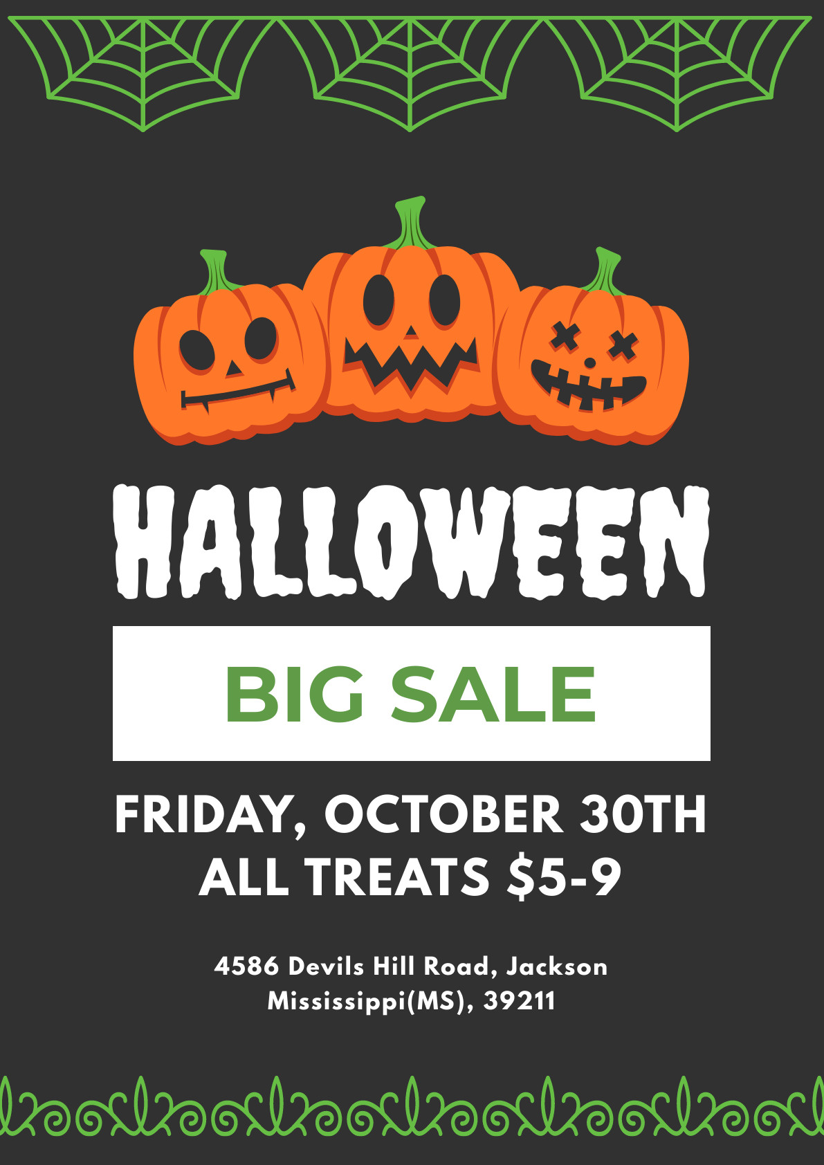 Halloween Big Sale Pumpkin Poster 1191x1684