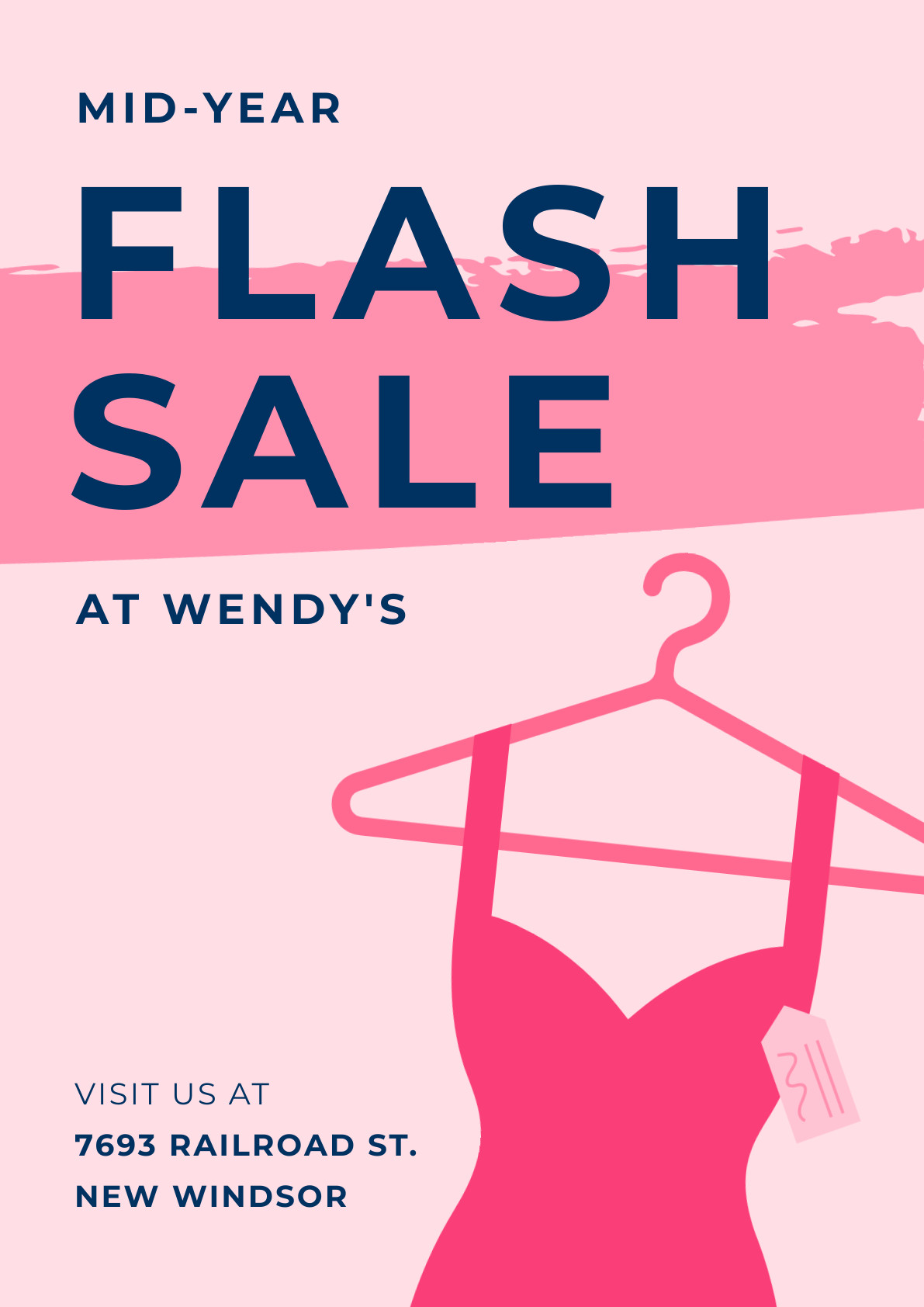 Mid-year Flash Clothes Sale – Poster Template 1191x1684 template preview