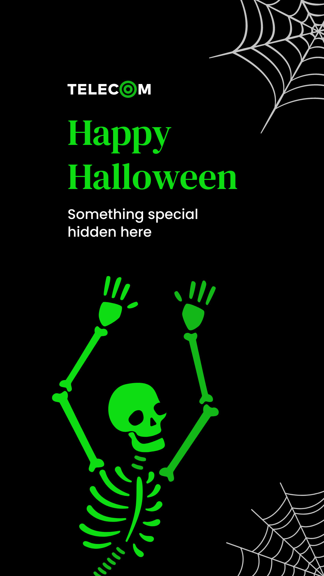 Happy Special Halloween with Green Skeleton