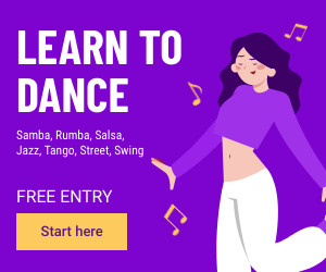 Learn to Dance with Free Entry Inline Rectangle 300x250