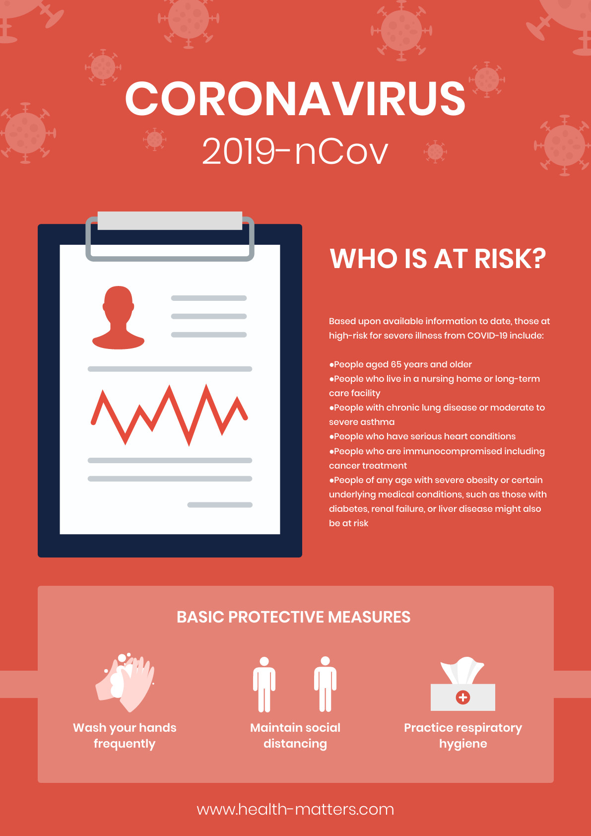 People at Risk for Coronavirus – Poster Template 1191x1684