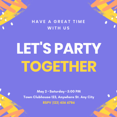Have a Great Time Party – Invitation Template 397x397 template preview