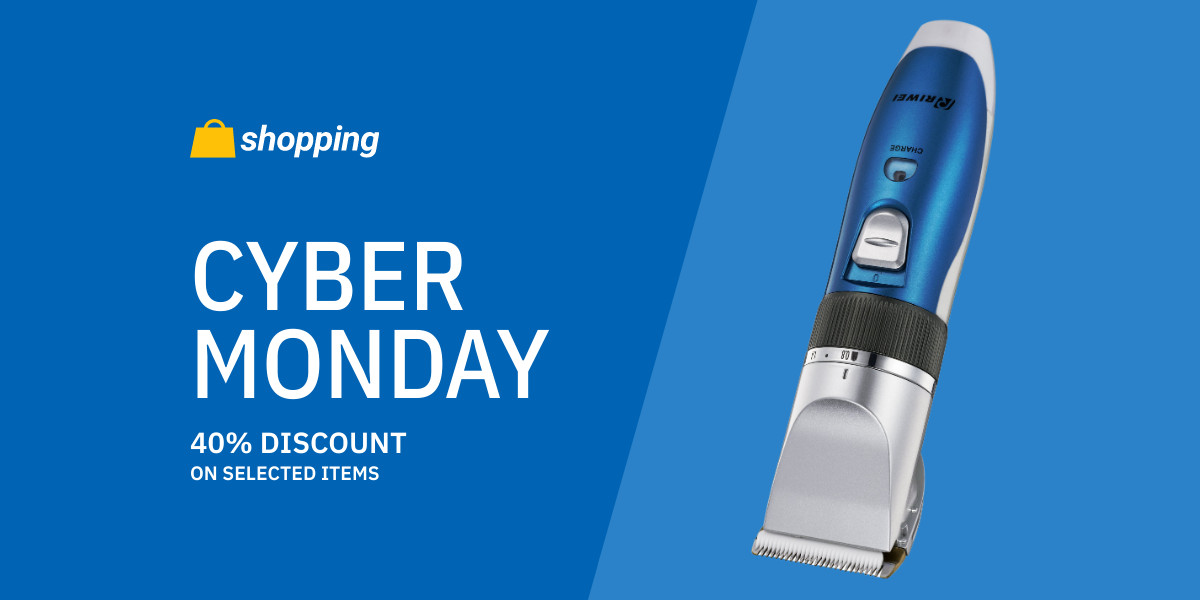 Cyber Monday Blue Shaver Discount Inline Rectangle 300x250