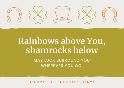 Saint Patrick's Rainbow Above You – Card Template 420x298 template