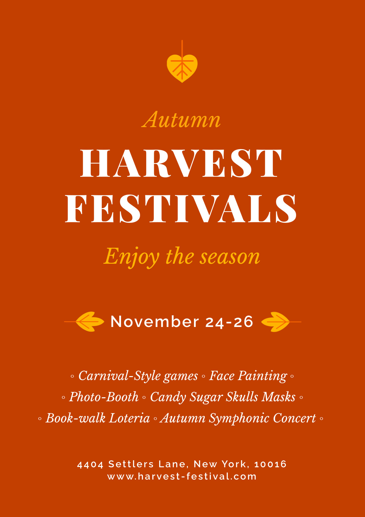 Autumn Harvest Festivals Poster