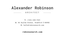Alexander Robinson Architect – Business Card Template 252x144