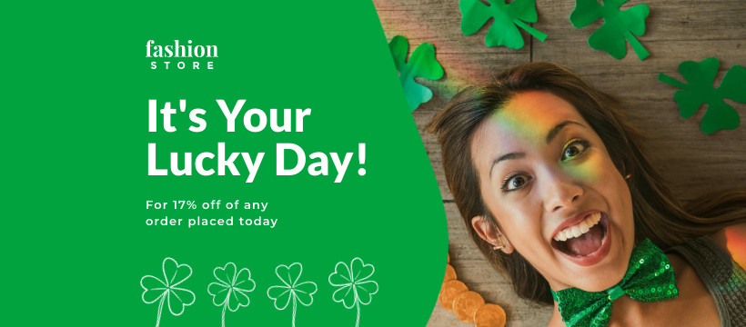 Saint Patrick's Your Lucky Day Facebook Cover 820x360