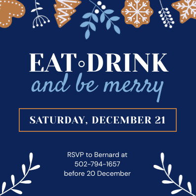 Eat Drink and Be Merry Christmas Invitation 397x397 template