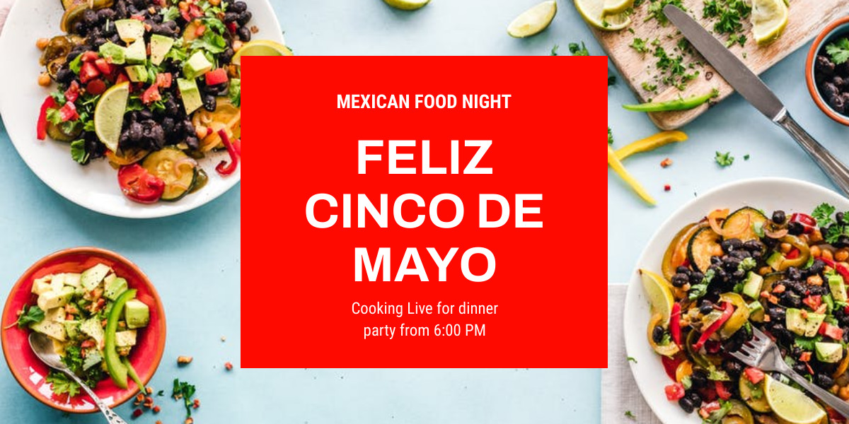 Mexican Food Cinco de Mayo Facebook Cover 820x360