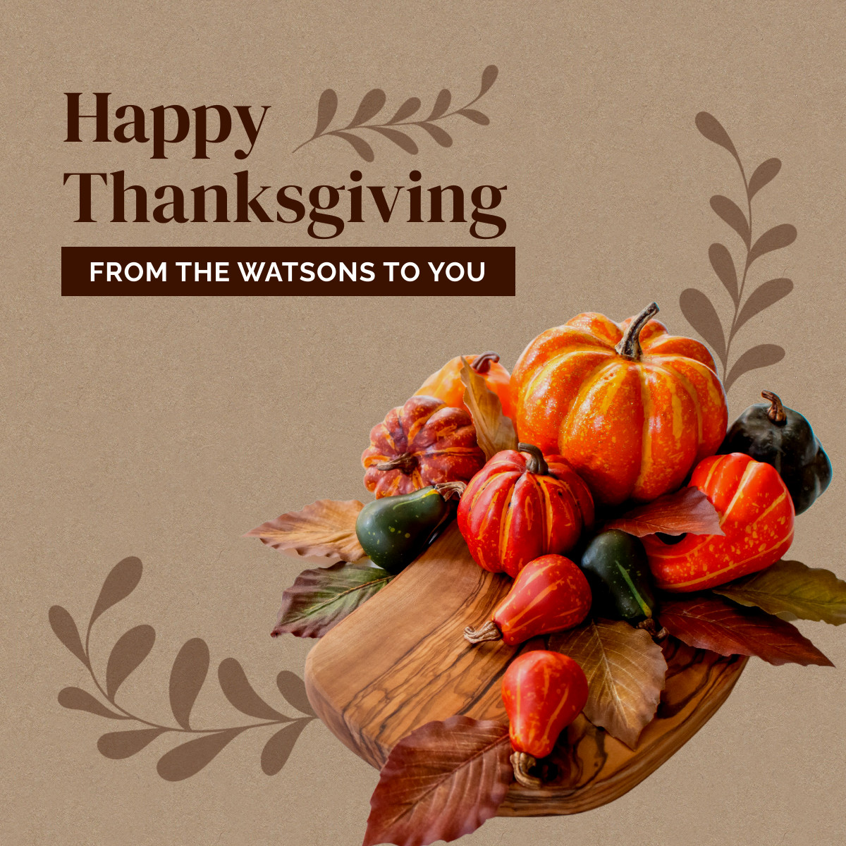 Rustic Pumpkin Thanksgiving Card