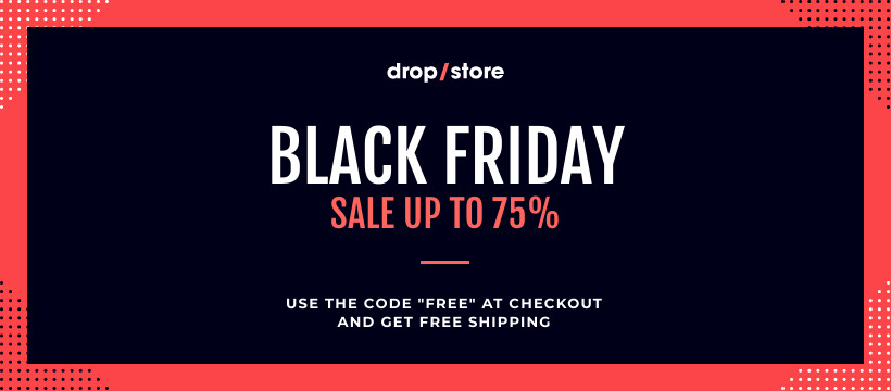 Drop Store Dots Black Friday Facebook Cover 820x360