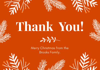 Merry Christmas Pine Thank You Card 420x298 template