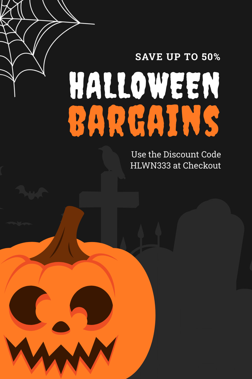Halloween Bargains Cemetery Pumpkin