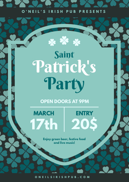 Saint Patrick's Shield Party – Flyer Template 420x595