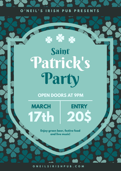 Saint Patrick's Shield Party – Flyer Template 420x595 template