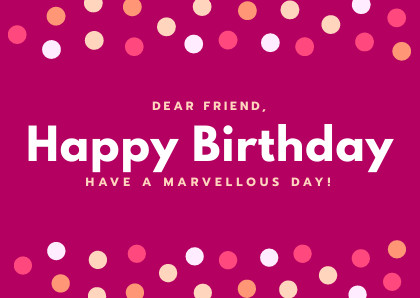 Happy Birthday Dotted – Card Template 420x298 template preview