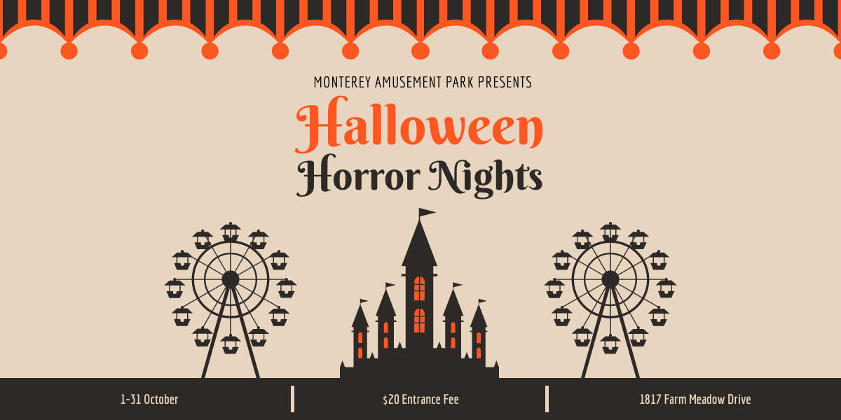 Halloween Horror Nights Amusement Park Facebook Cover 820x360