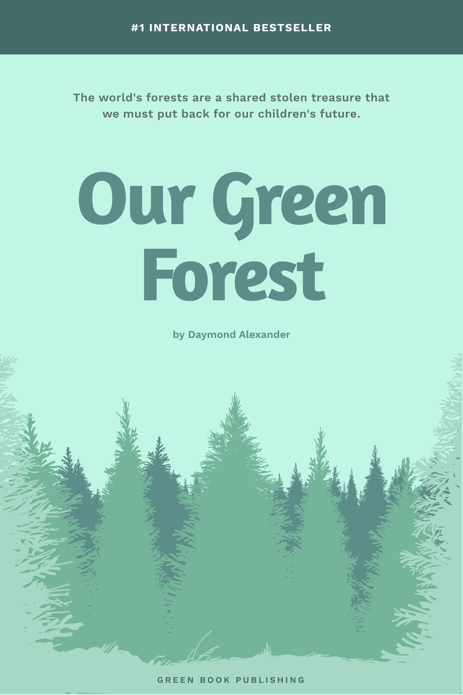 Our green forest Book – Cover Template 1600x2400 template