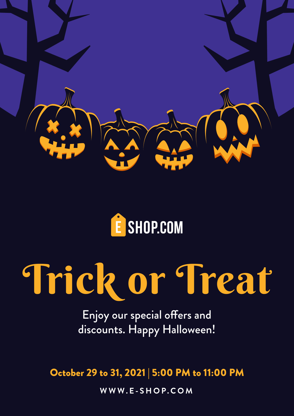 Halloween Trick or Treat Special Pumpkin Poster 1191x1684