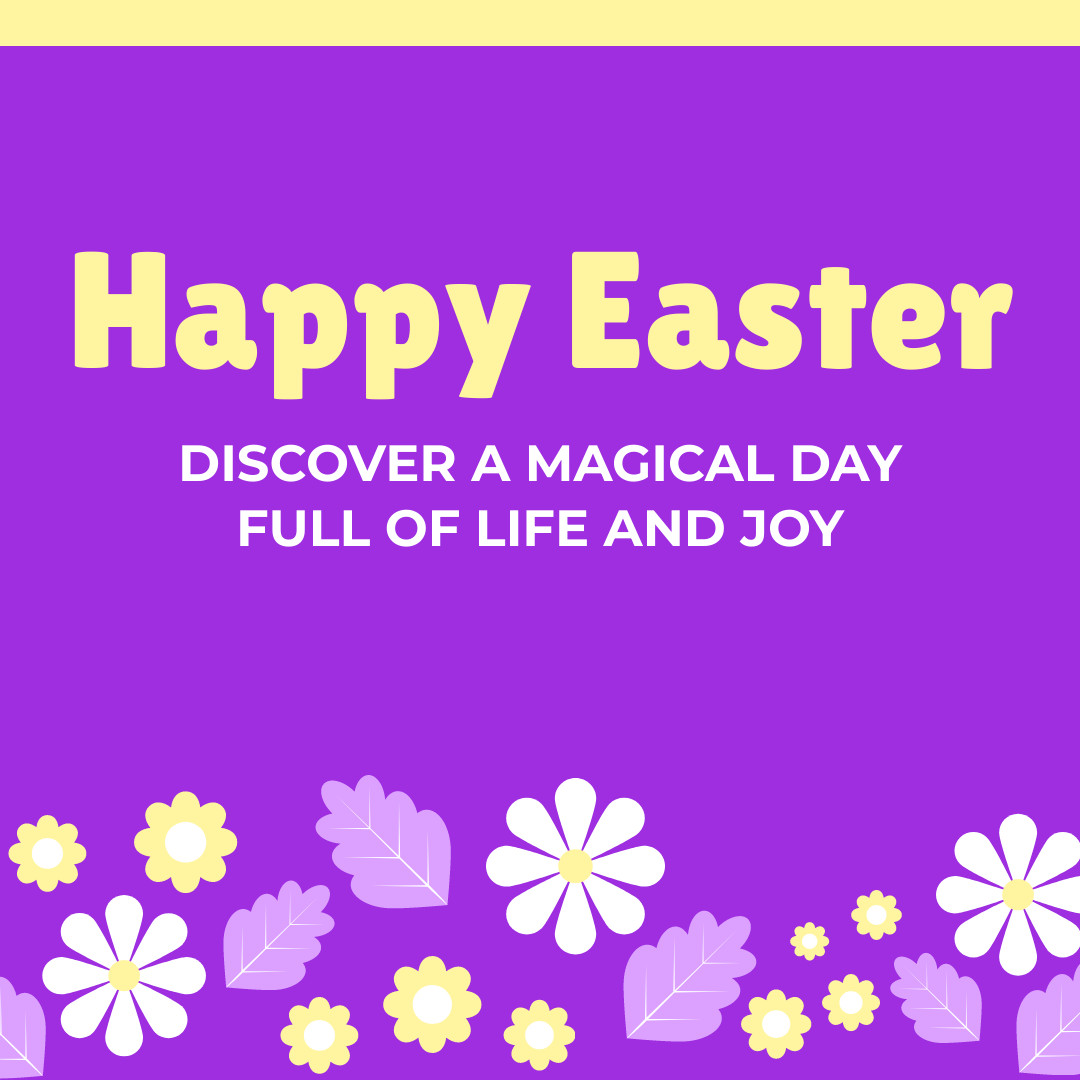 Happy Magical Easter Day 1080x1080 template preview